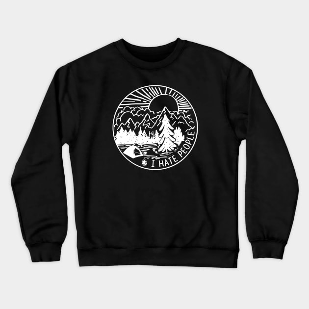 I Hate People Mountain Crewneck Sweatshirt by NumbLinkin